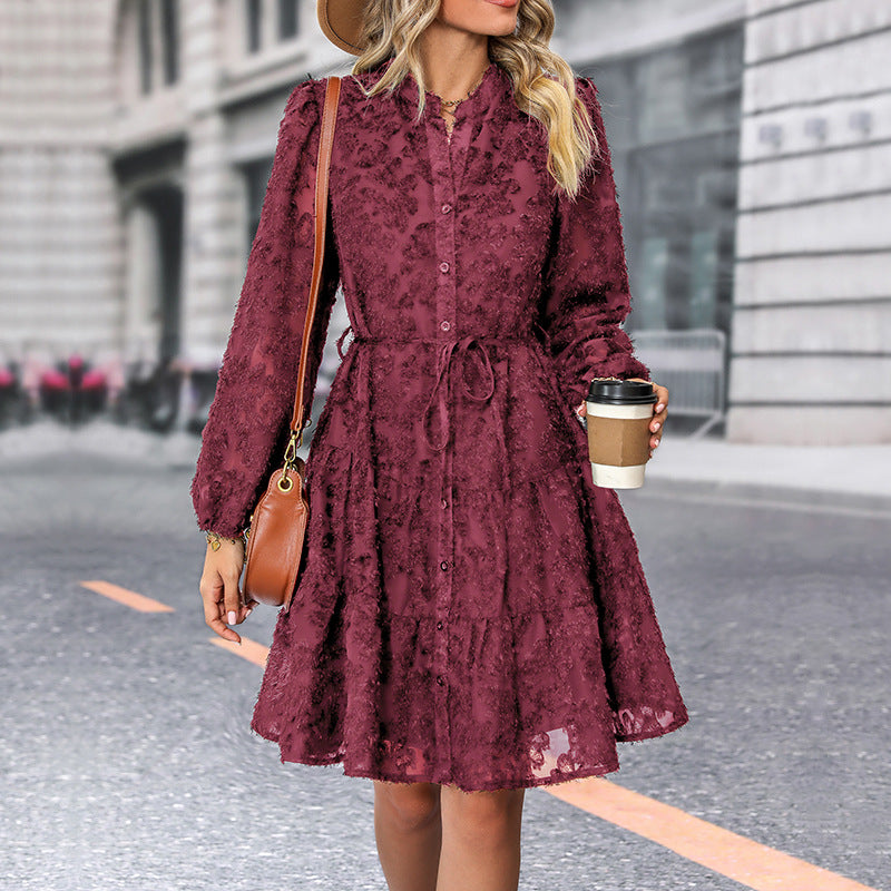 Damen Blusenkleid mit Rüschen Drune