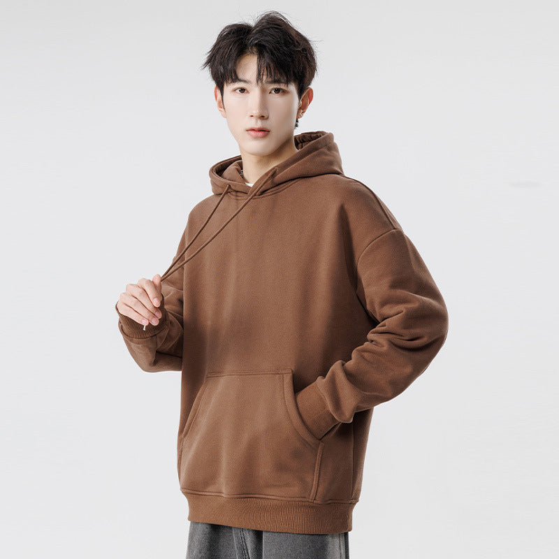 Unisex Oversize-Kapuzenpullover mit Kängurutasche und Drop-Shoulder Drune