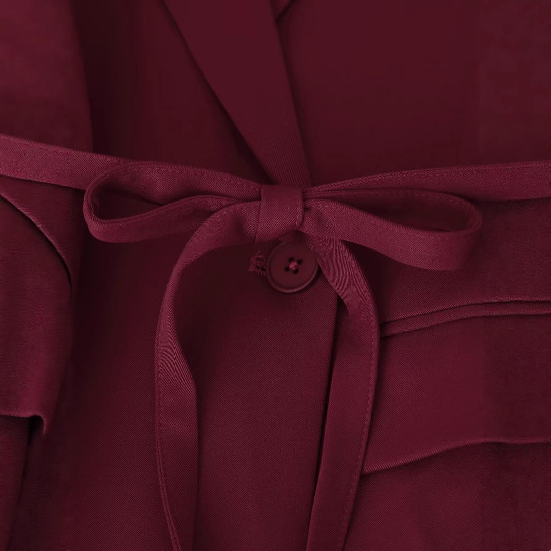 Damen Blazer mit Cut-Out‑Schultern, Taillengürtel und Pattentaschen Drune