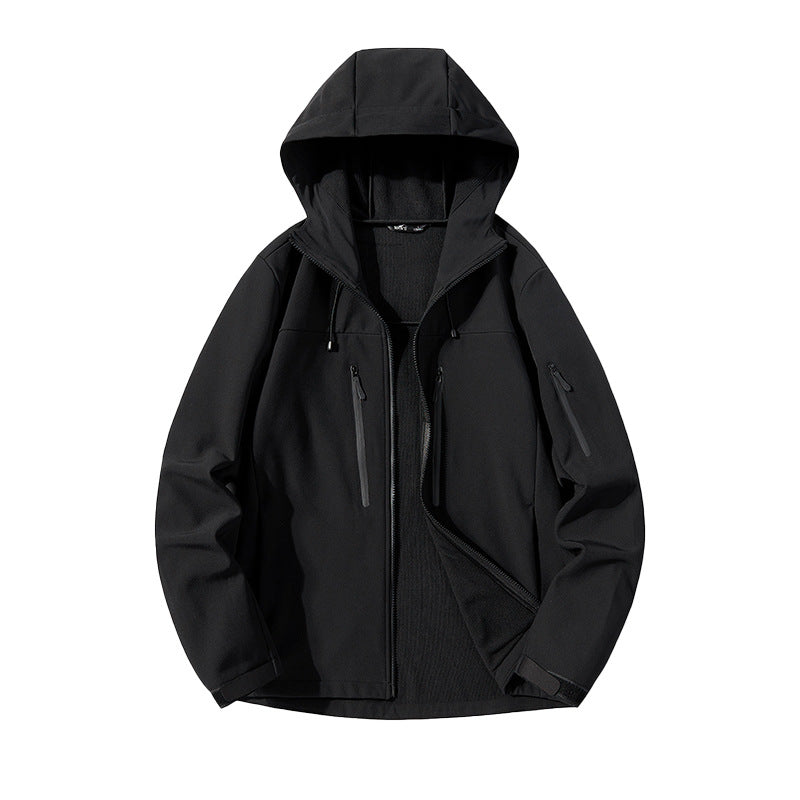 Herren Softshell-Kapuzenjacke mit winddichter Membran, atmungsaktivem Futter und Multifunktions-Taschen Drune
