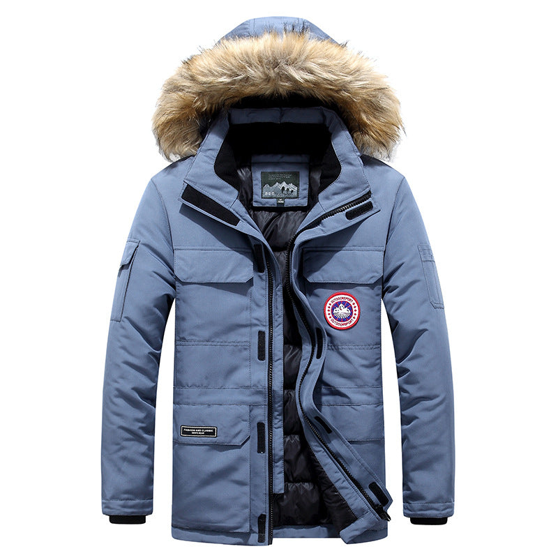 Herren Wärmeisolierender Winterparka mit Kunstfellkapuze und Funktionsfutter Drune