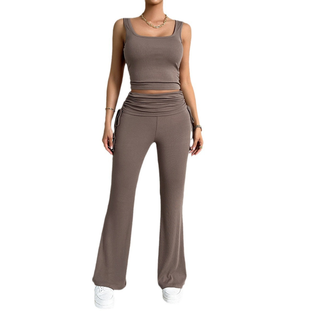 Damen funktionale Kombination aus ärmellosem Top und fließenden Hose Drune