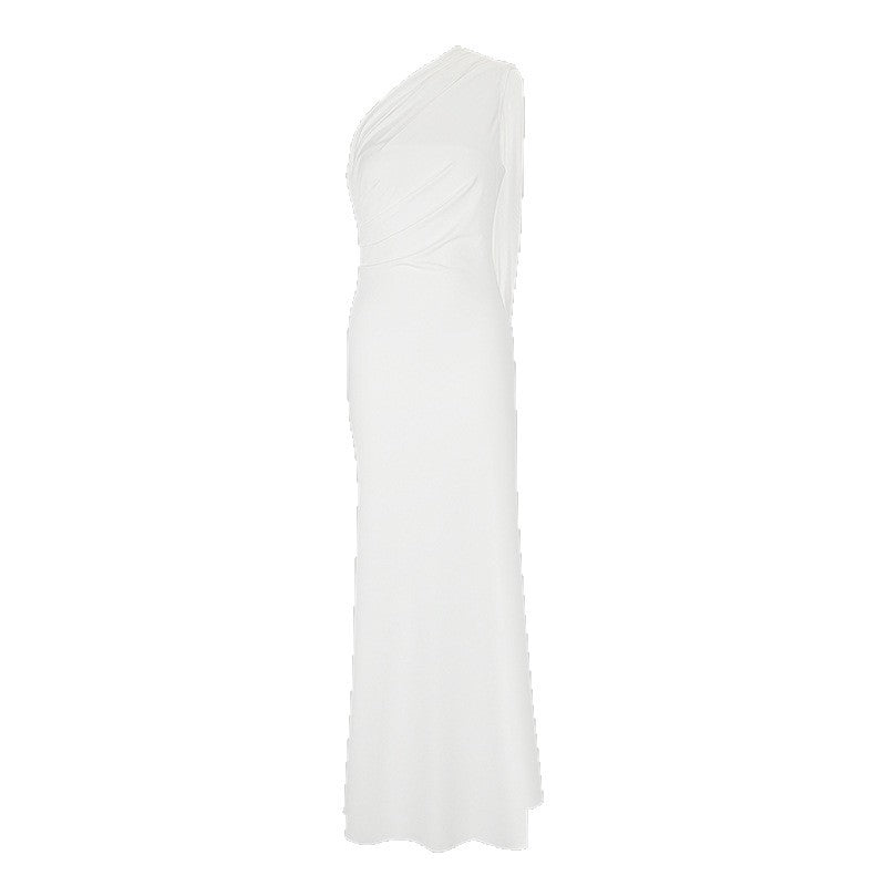 Damen elegantes Wickelkleid mit asymmetrischem Schnitt und tiefem V-Ausschnitt Drune