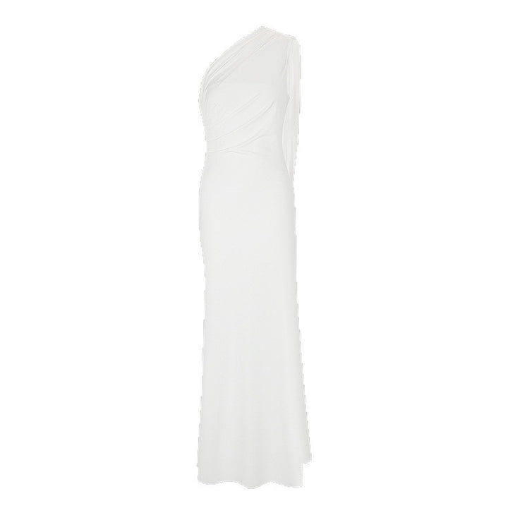 Damen elegantes Wickelkleid mit asymmetrischem Schnitt und tiefem V-Ausschnitt Drune