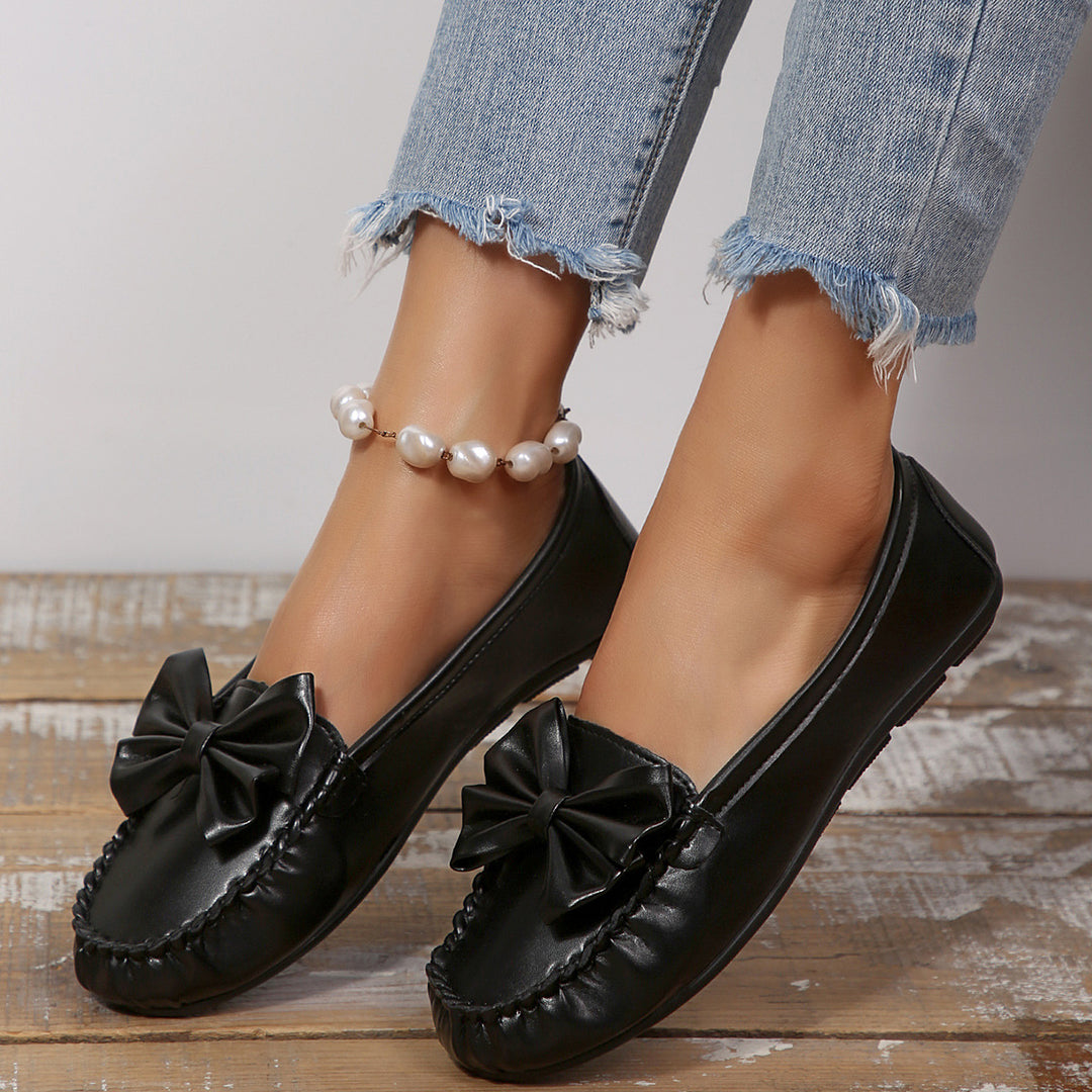 Damen Bequeme Mokassins mit Schleifen-Detail Drune