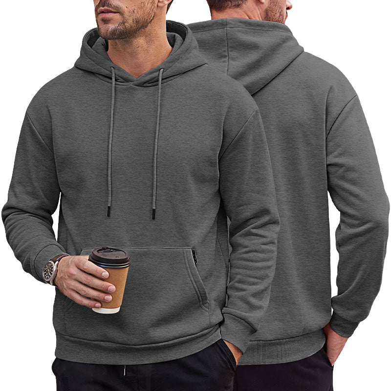 Herren Kapuzenpullover aus weichem Fleece mit Kängurutasche und verstellbarer Kapuze Drune