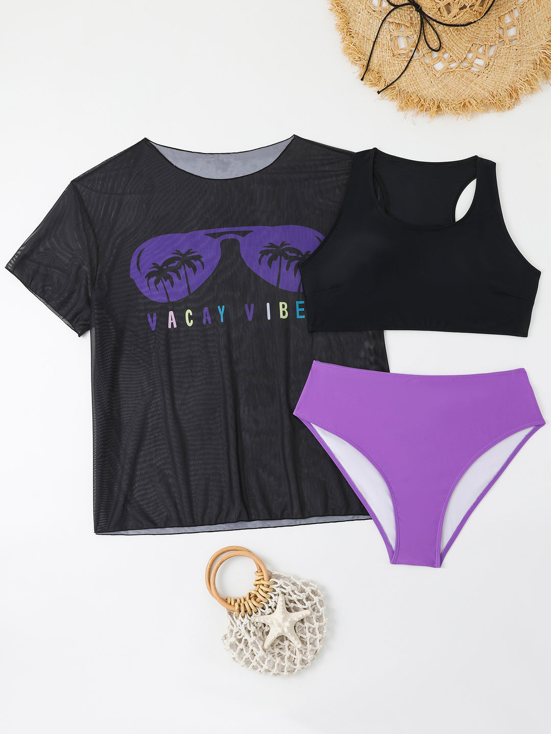 Damen Freizeit-Bikini-Set mit Netzoberteil Drune