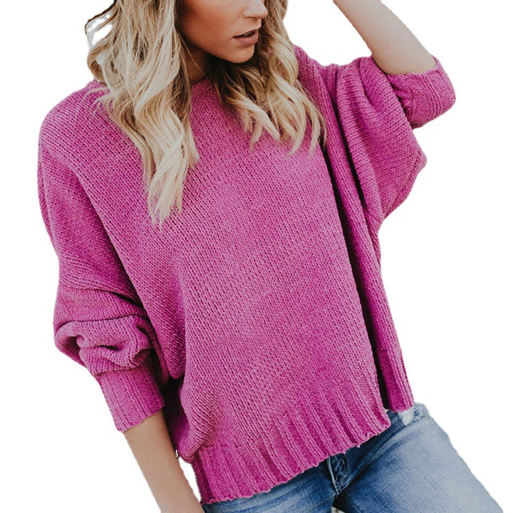 Damen Grobstrickpullover mit weitem Schnitt und modischem Design Drune