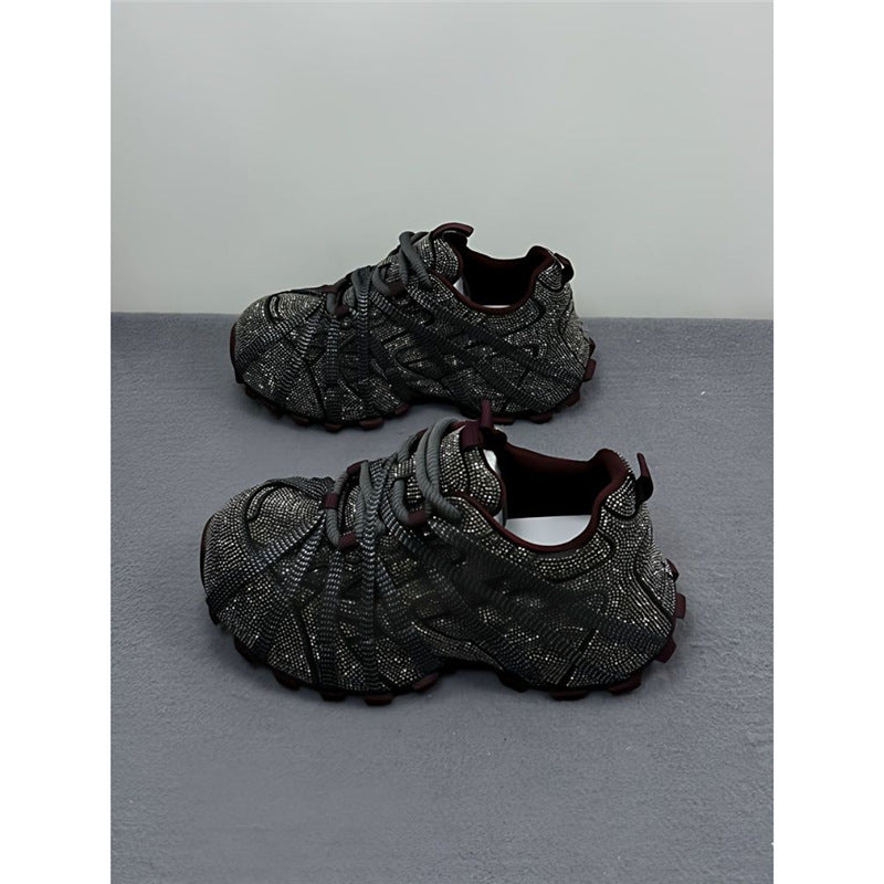 Damen Glitzernde Outdoor‑Sneaker mit skulptierter Profilsohle und elastischem Riemchendesign Drune