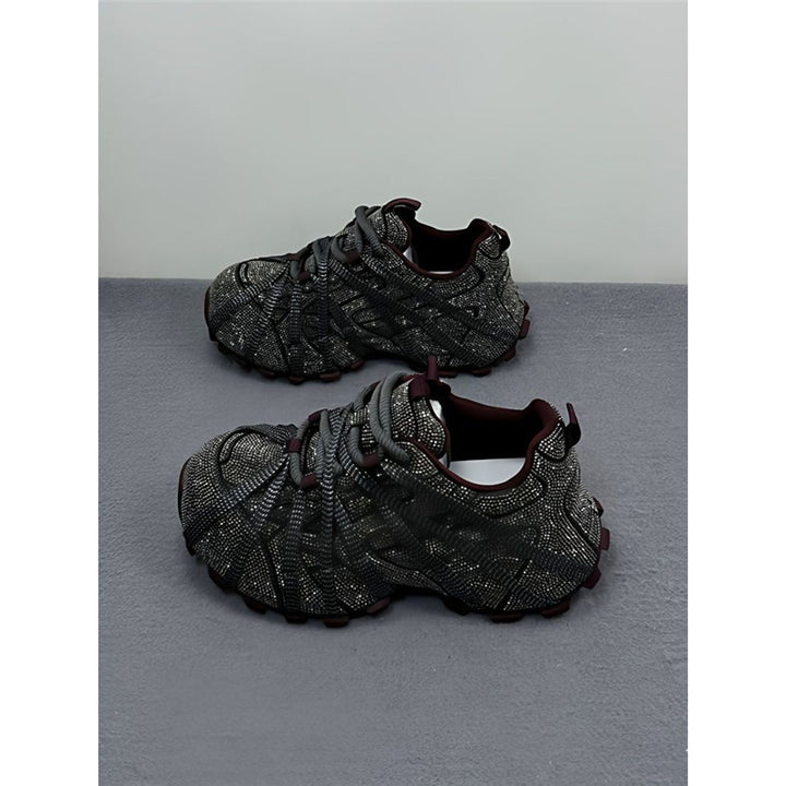 Damen Glitzernde Outdoor‑Sneaker mit skulptierter Profilsohle und elastischem Riemchendesign Drune