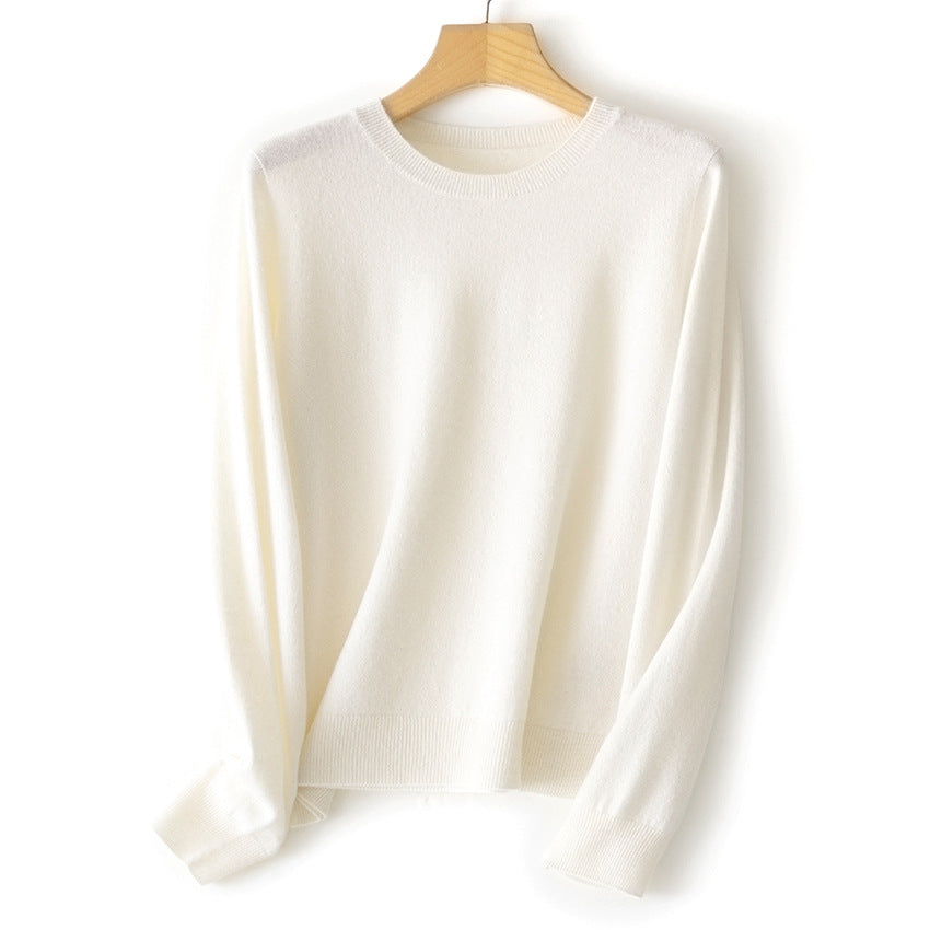 Damen Feinstrick-Rundhalspullover aus Kaschmir-Mix mit leichter Oversize-Passform Drune