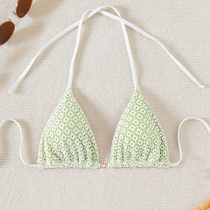 Damen Bikinihose mit seitlichen Bindebändern und floralem Muster Drune