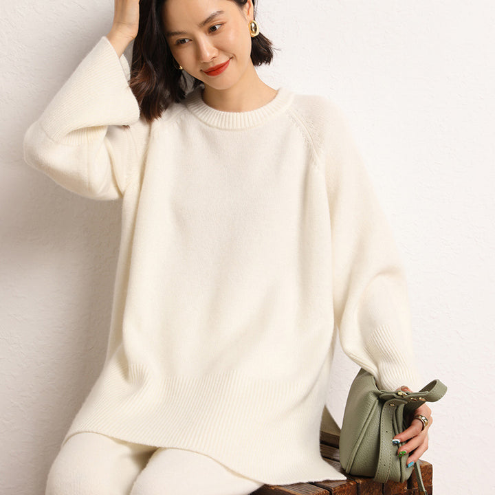 Damen Grobstrickpullover mit weit geschnittenem Design und voluminösen Ärmeln Drune