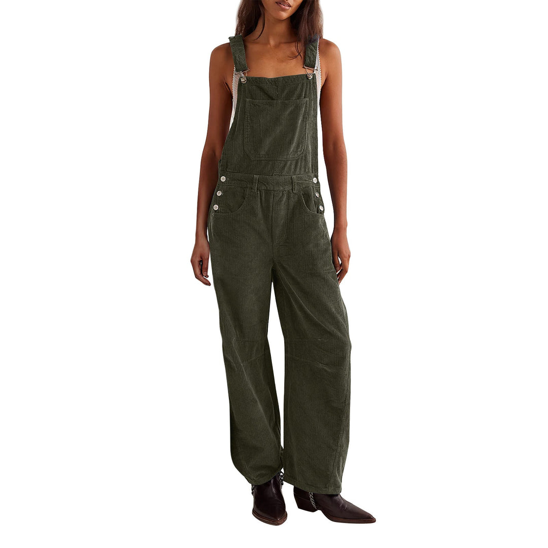 Damen Latzhose Cord weit geschnitten