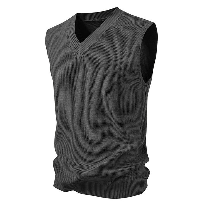 Herren ärmelloser Pullover im strukturierten Design Drune