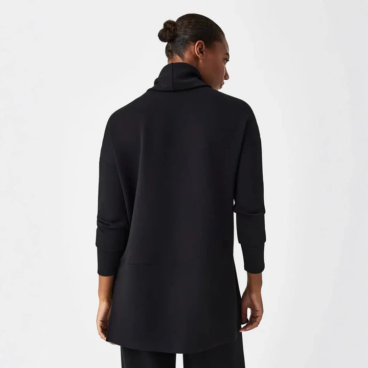 Damen Cozy Funnel Neck Tunika Pullover mit Übergrößen-Schnitt und seitlichen Schlitzen Drune