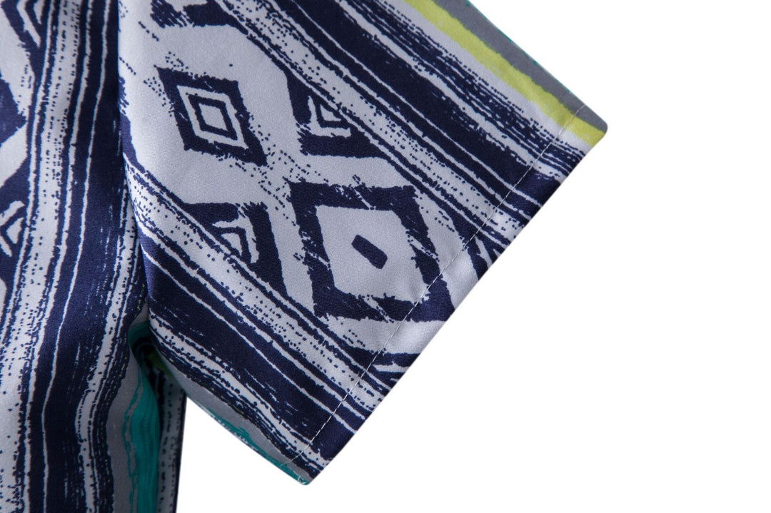 Herren Kurzarmhemd mit einzigartigem tribal-inspiriertem Design Drune