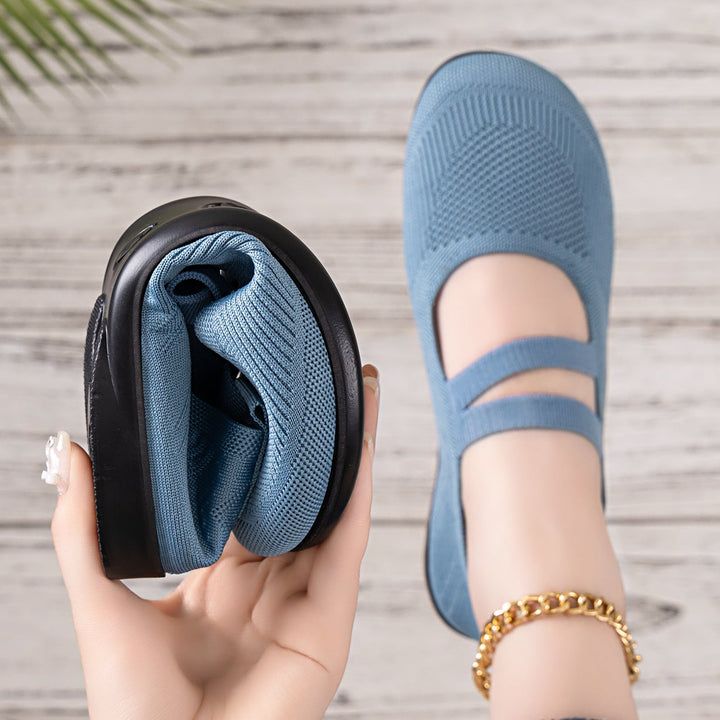 Damen Flexible und atmungsaktive Ballerinas mit Faltmechanismus Drune