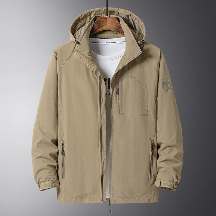 Herren Urbaner Allwetter-Reiseanorak mit Mesh-Futter und verdecktem Reißverschluss Drune