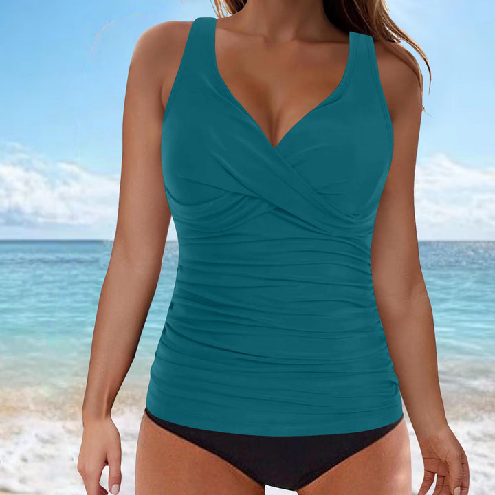 Damen Wickel-Tankini-Oberteil mit figurbetonendem Schnitt Drune