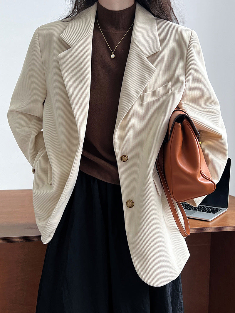 Drune | Lockere Metallschnalle Cordjacke