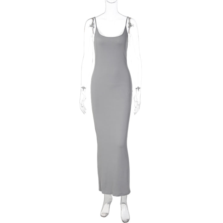 Damen Elegantes Maxikleid mit verstellbaren Trägern Drune