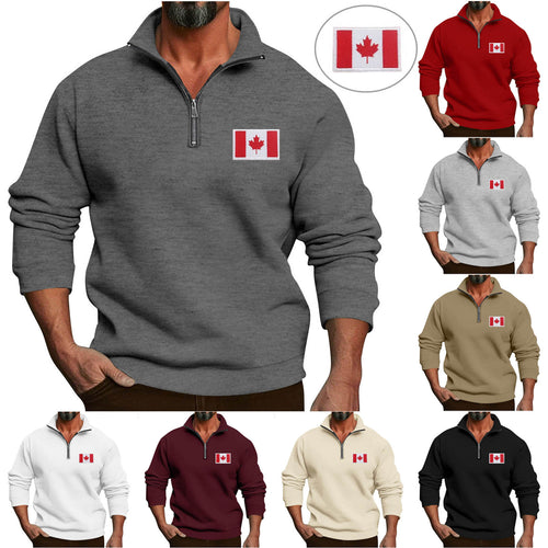 Herren Fleece-Pullover mit hoch schließendem Kragen und Reißverschluss Drune