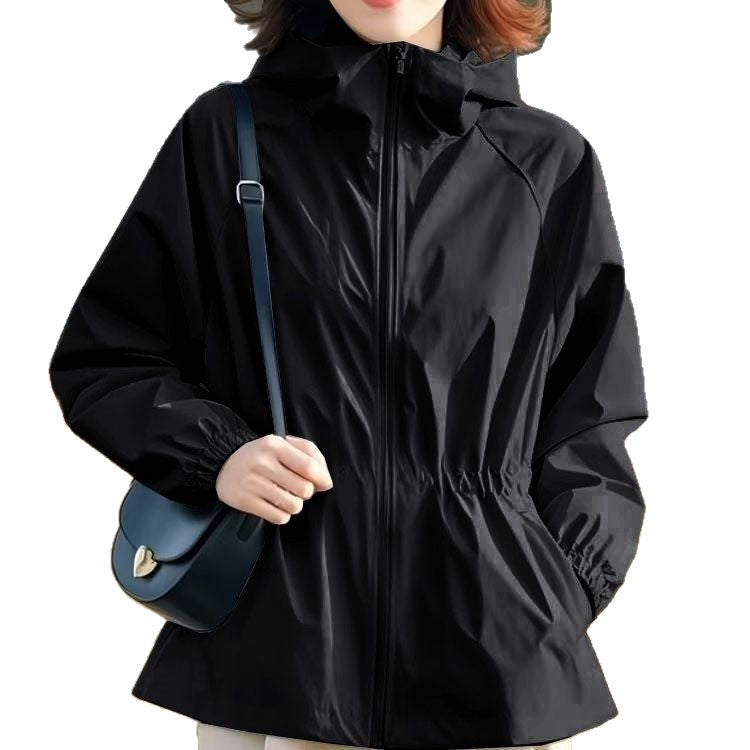 Damen Übergangsjacke mit verstellbarem Bund und hohen Kragen Drune
