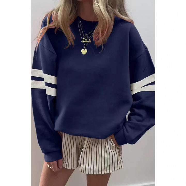 Damen Sportlicher Oversized Pullover mit Streifenakzenten und lässigem Schnitt Drune