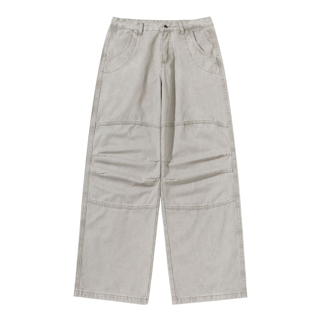 Damen Weite Cropped-Cargohose mit Kniepaneelen und aufgesetzten Taschen Drune