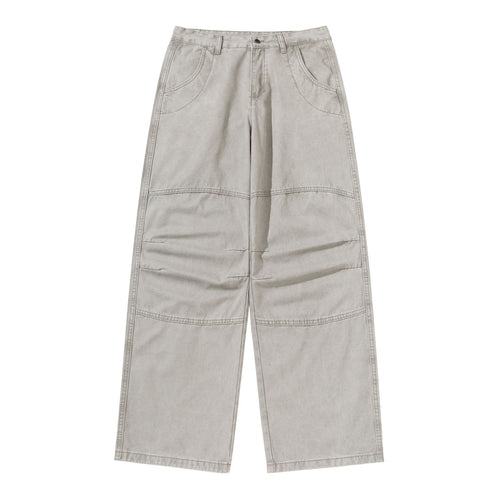 Damen Weite Cropped-Cargohose mit Kniepaneelen und aufgesetzten Taschen Drune