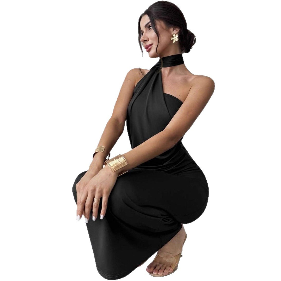 Damen Elegantes Wickelkleid mit verführerischem Halterneck-Design Drune