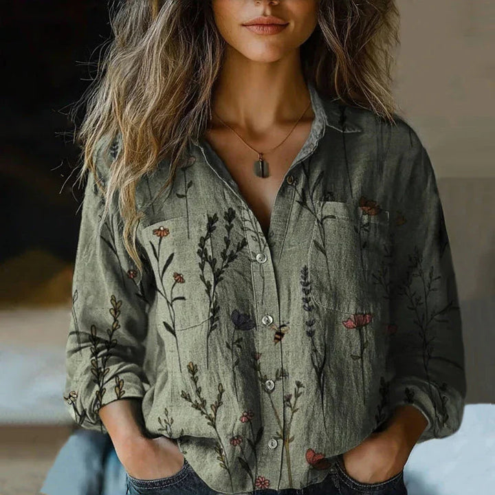 Damen Modische Bluse mit Paisleymuster Drune