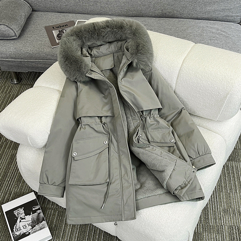 Damen Modischer Winterparka mit kuscheligem Innenfutter und praktischen Taschen Drune