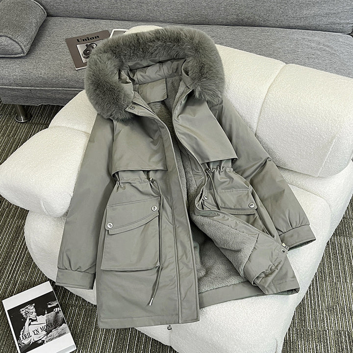 Damen Modischer Winterparka mit kuscheligem Innenfutter und praktischen Taschen Drune