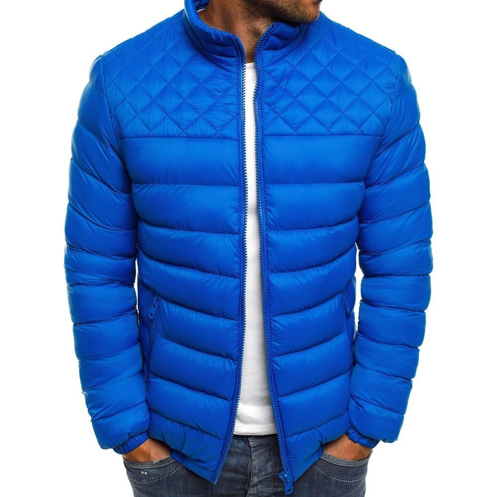 Herren gesteppte Übergangsjacke mit hohem Kragen und winddichtem Material Drune