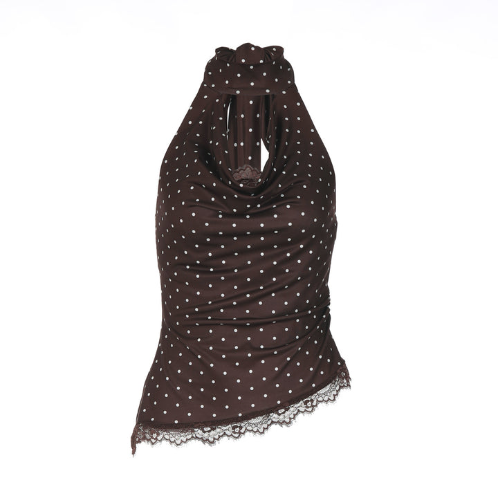 Damen Figurnahes Haltertop mit verspieltem Punktedesign Drune
