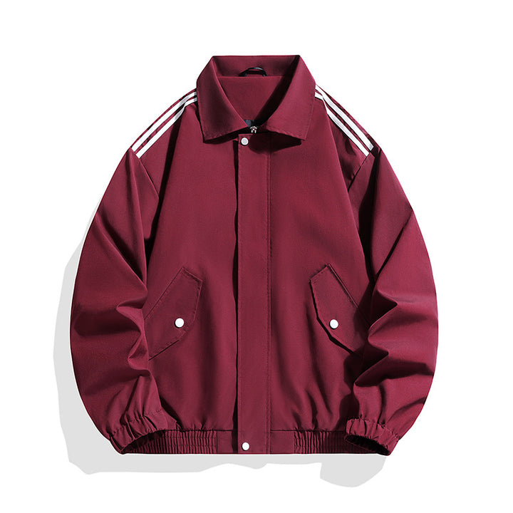 Herren Sportlich-urbane Oversize Bomberjacke mit geripptem Saum, Druckknopfblende & Schulterstreifen Drune