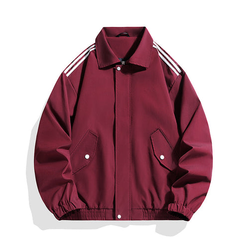 Herren Sportlich-urbane Oversize Bomberjacke mit geripptem Saum, Druckknopfblende & Schulterstreifen Drune