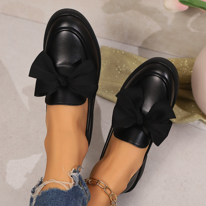 Damen Elegante Slip-On-Loafer mit übergroßer Stoffschleife und ergonomischem Komfortfußbett Drune