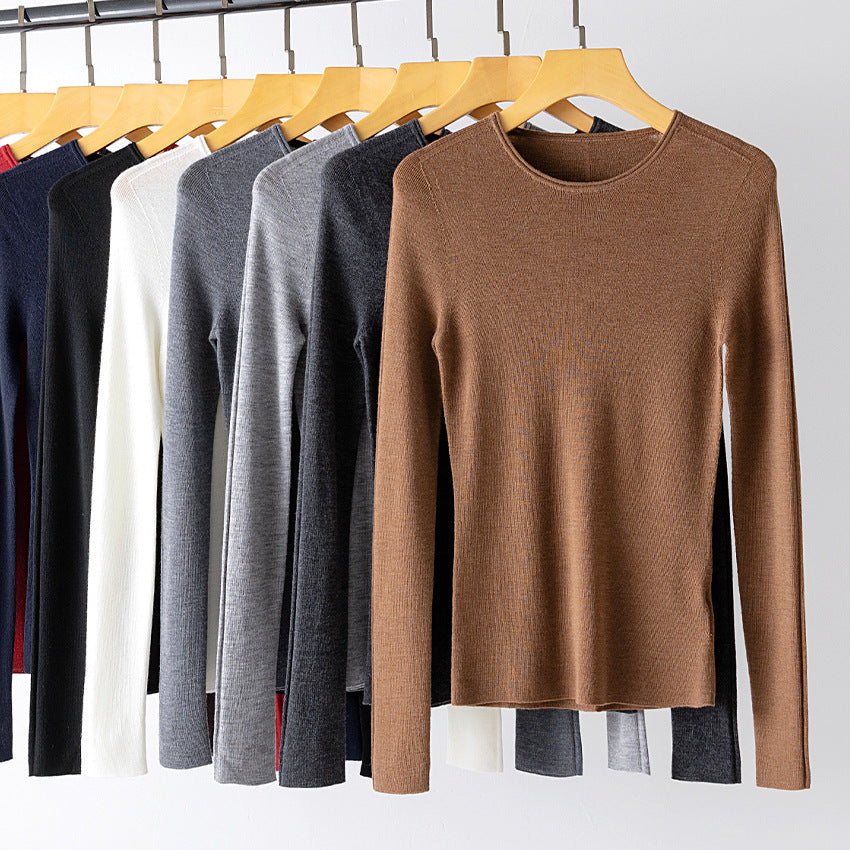 Damen Feiner Feinstrickpullover mit Rundhalsausschnitt und figurnaher Silhouette Drune
