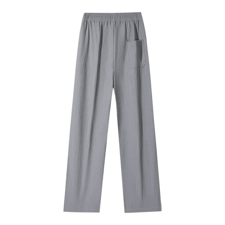 Damen weite Leinenoptik-Hose mit elastischem Bund, Tunnelzug & Seitentaschen Drune