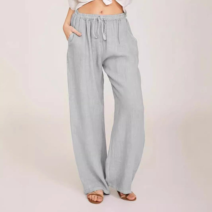 Damen Leinenhose mit weitem Bein und praktischen Seitentaschen Drune