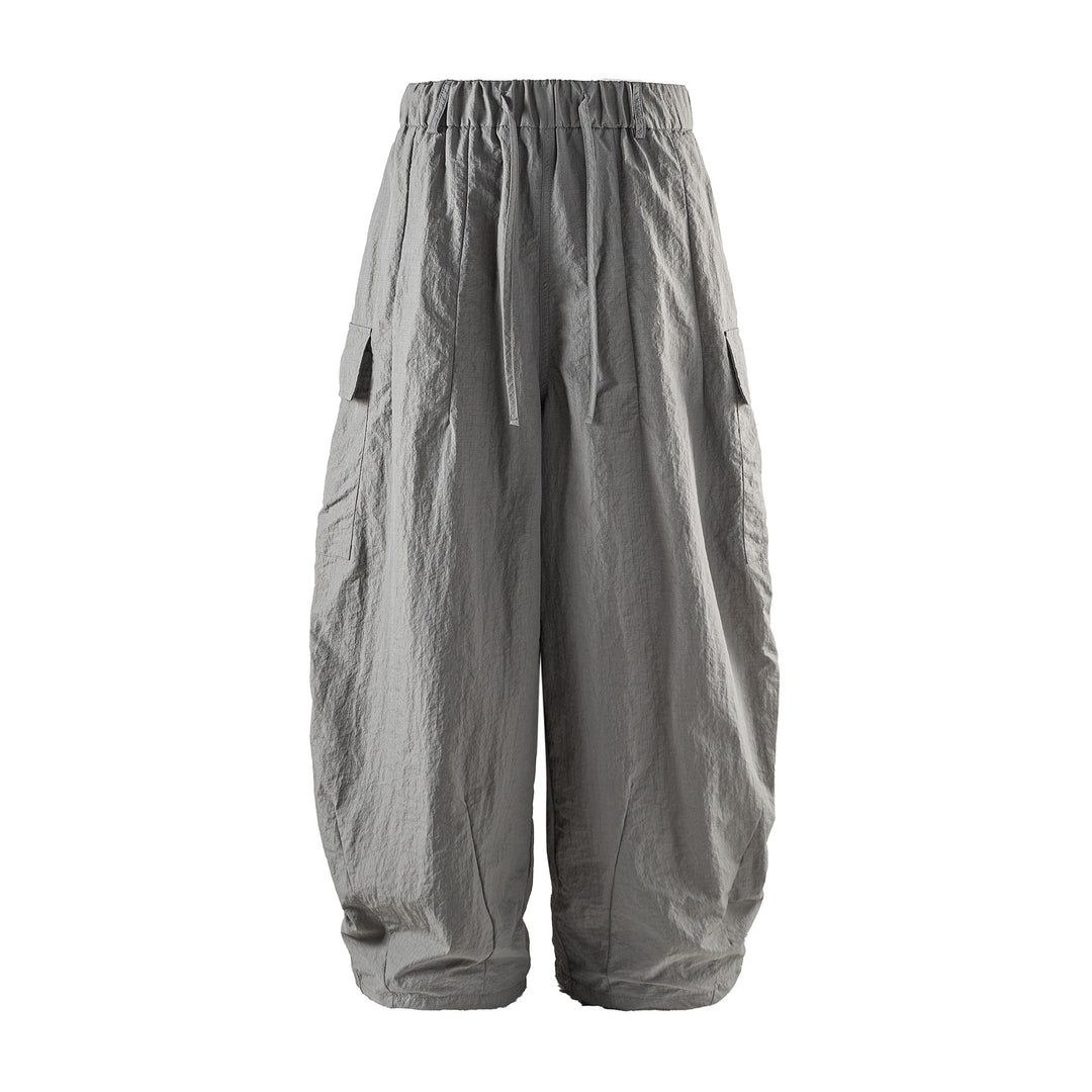 Herren Leichte Crinkle‑Optik Cargo‑Jogginghose mit elastischem Bund und Kordelzug Drune