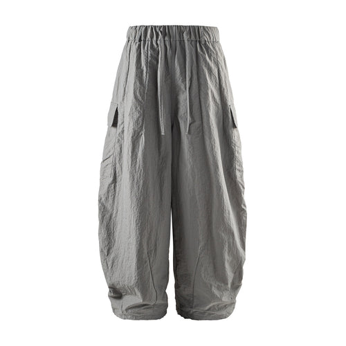 Herren Leichte Crinkle‑Optik Cargo‑Jogginghose mit elastischem Bund und Kordelzug Drune