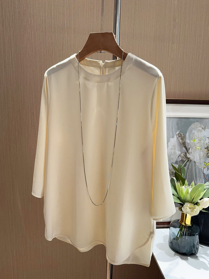 Damen Elegante und luftige Bluse mit drei Viertel-Ärmeln Drune