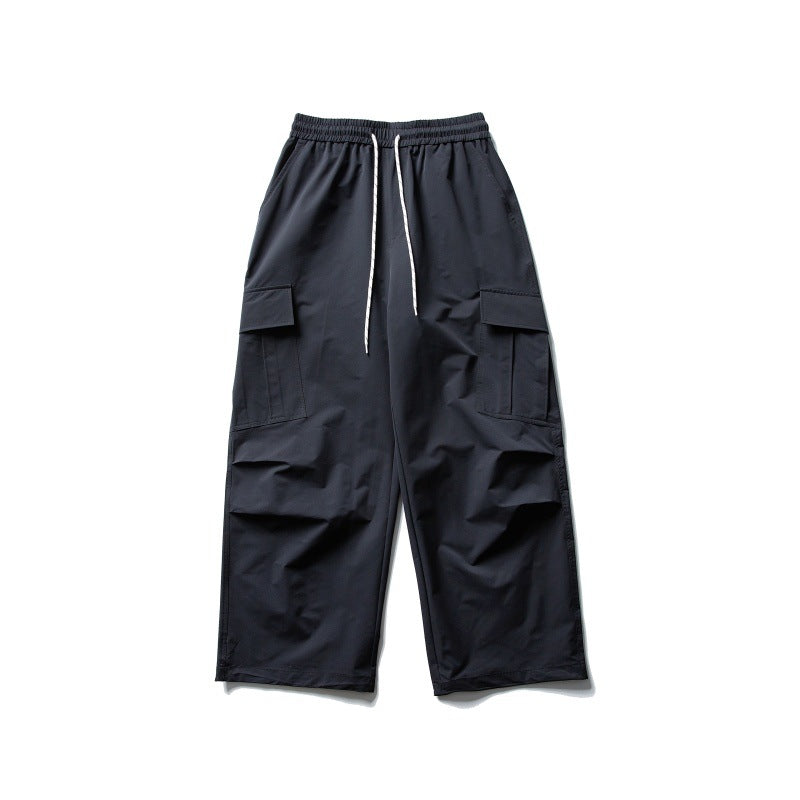 Unisex Weite Cargo-Utility-Hose im Baggy-Schnitt mit elastischem Kordelbund und großzügigen Klappentaschen Drune
