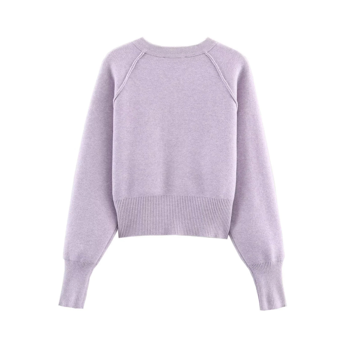 Damen nan kurze Knopfstrickjacke mit Raglanärmeln, breitem Rippbund und verlängerten Ärmelbündchen Drune