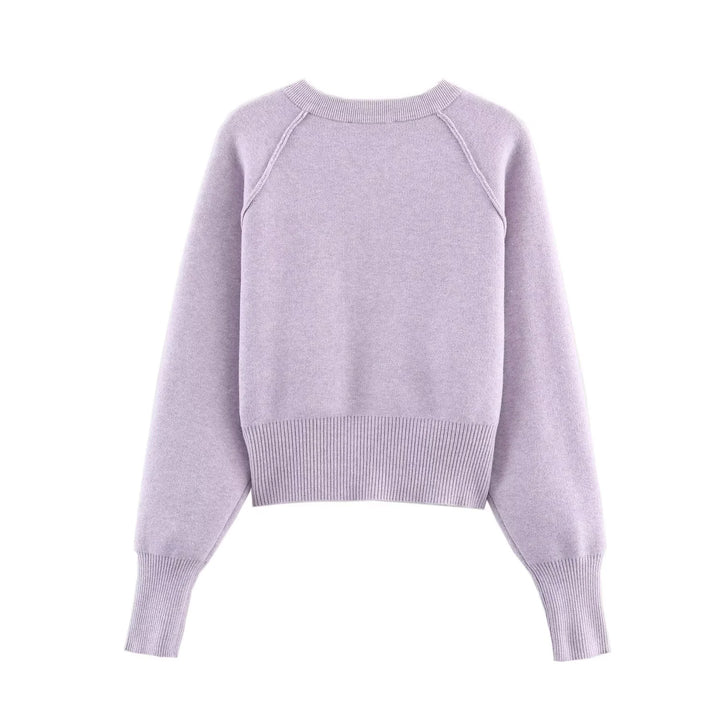Damen nan kurze Knopfstrickjacke mit Raglanärmeln, breitem Rippbund und verlängerten Ärmelbündchen Drune
