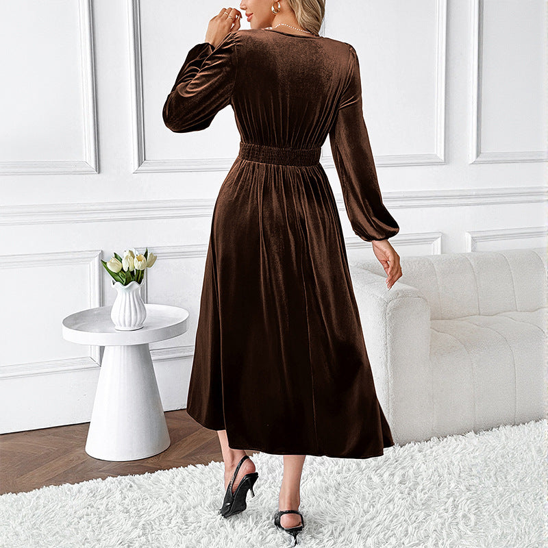 Damen Elegantes Maxikleid mit Spitzenakzenten Drune